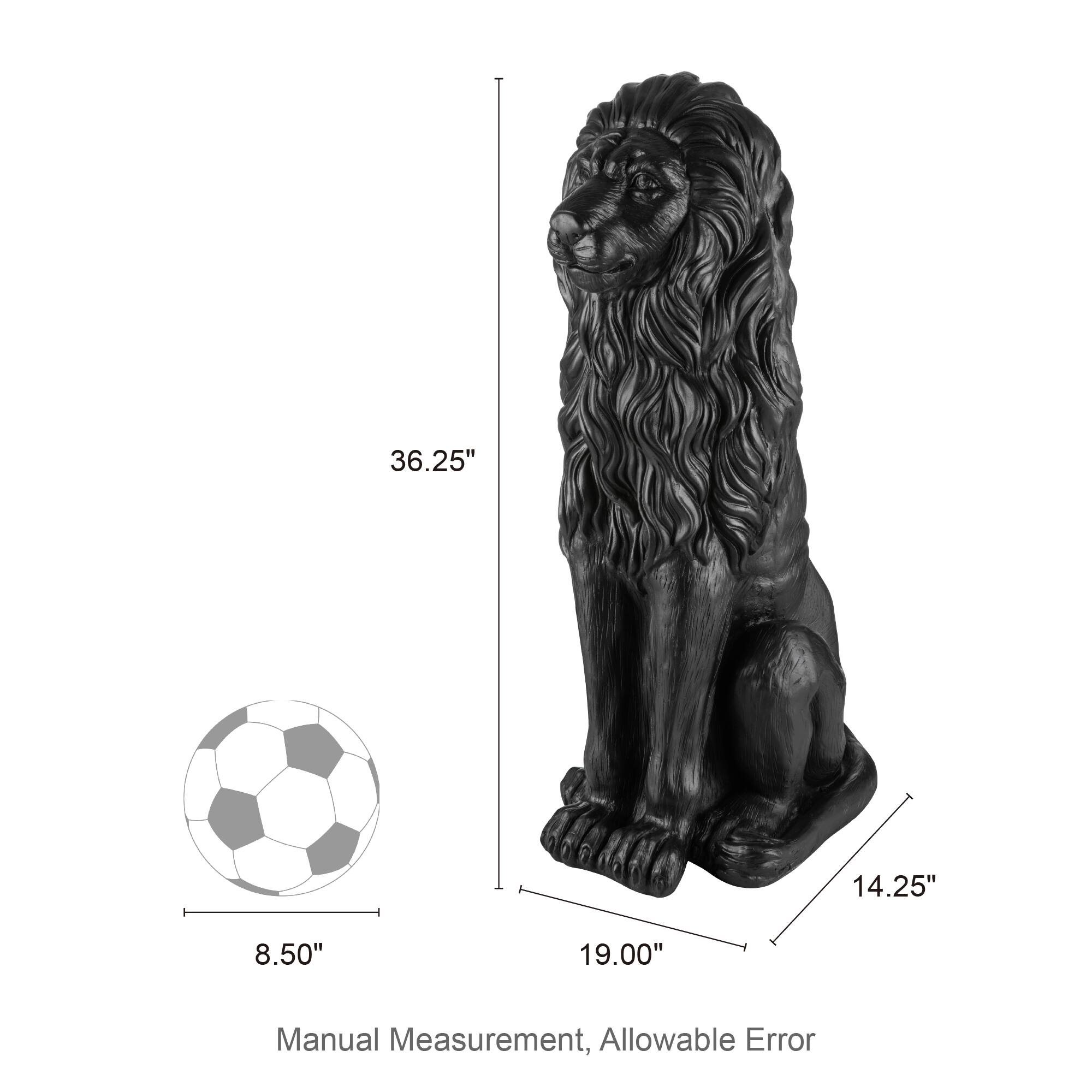 Glitzhome® 36.25" Oversized MGO Guardian Sitting Lion Garden Statue